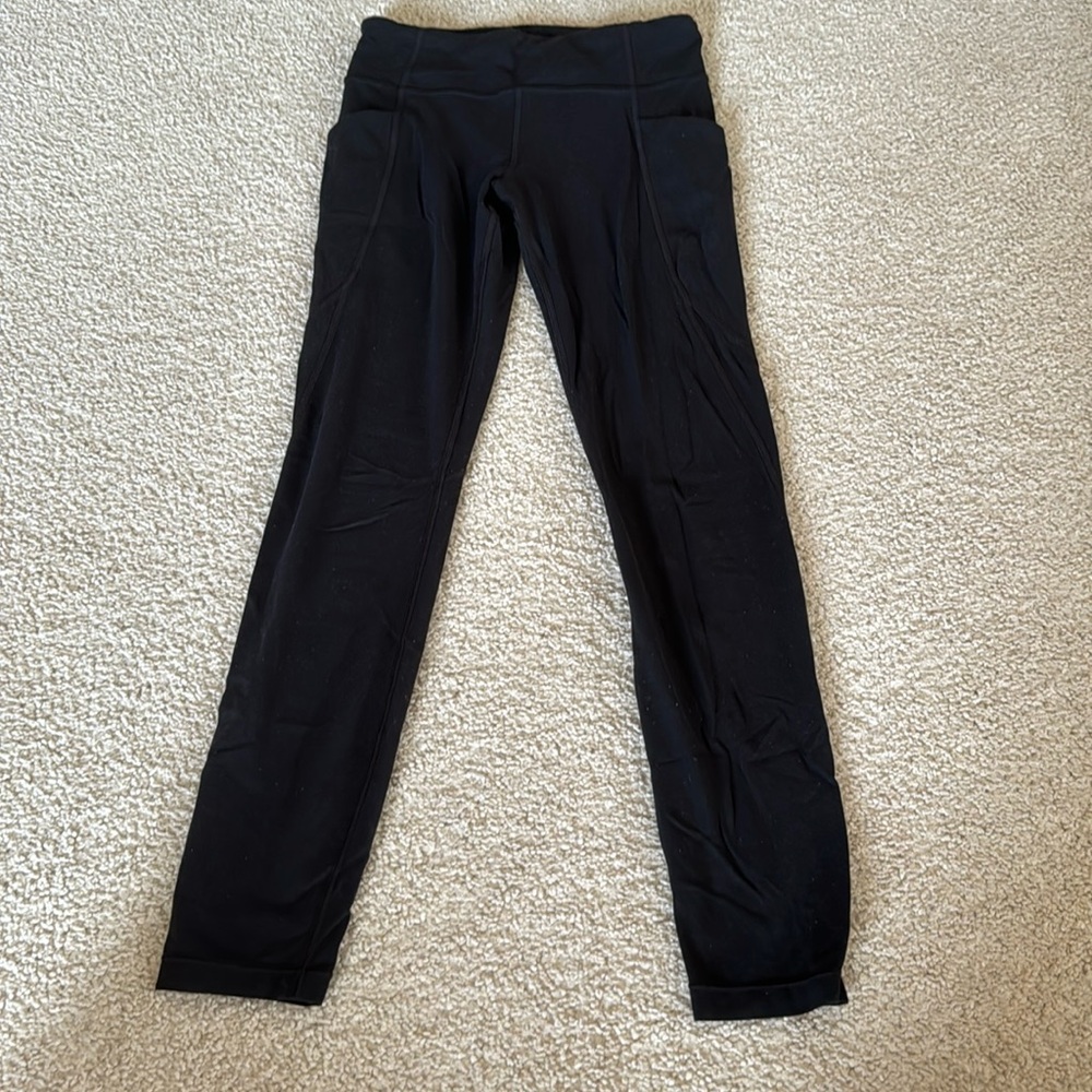 athleta girl leggings with pockets (size 12, black)